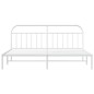 vidaXL Bettgestell mit Kopfteil Metall Weiß 193x203 cm vidaXL Bettgestell mit Kopfteil Metall Weiß 193x203 cm