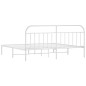 vidaXL Bettgestell mit Kopfteil Metall Weiß 193x203 cm vidaXL Bettgestell mit Kopfteil Metall Weiß 193x203 cm