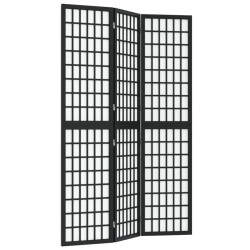 vidaXL 3-tlg. Paravent Japanischer Stil Faltbar 120x170 cm Schwarz