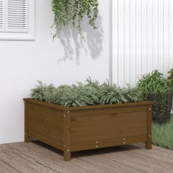 vidaXL Pflanzkübel Honigbraun 82,5x82,5x39 cm Massivholz Kiefer