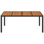vidaXL Gartentisch mit Holzplatte Schwarz 190x90x75 cm Poly Rattan vidaXL Gartentisch mit Holzplatte Schwarz 190x90x75 cm Poly Rattan