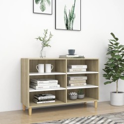 vidaXL Sideboard Weiß und Sonoma-Eiche 103,5x35x70 cm Holzwerkstoff