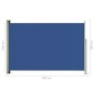 vidaXL Seitenmarkise Ausziehbar 200x300 cm Blau vidaXL Seitenmarkise Ausziehbar 200x300 cm Blau