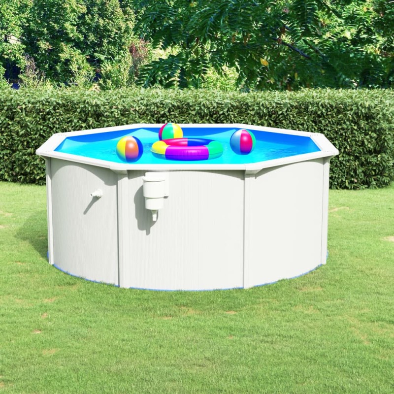 vidaXL Pool mit Stahlwand 300x120 cm Weiß vidaXL Pool mit Stahlwand 300x120 cm Weiß