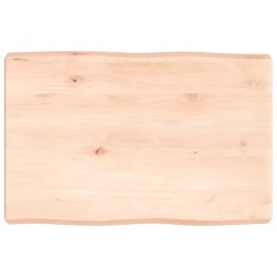 vidaXL Tischplatte 60x40x6 cm Massivholz Eiche Unbehandelt Baumkante