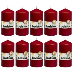Bolsius Stumpenkerzen 10 Stk. 120 x 58 mm Weinrot