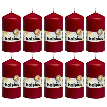 Bolsius Stumpenkerzen 10 Stk. 120 x 58 mm Weinrot