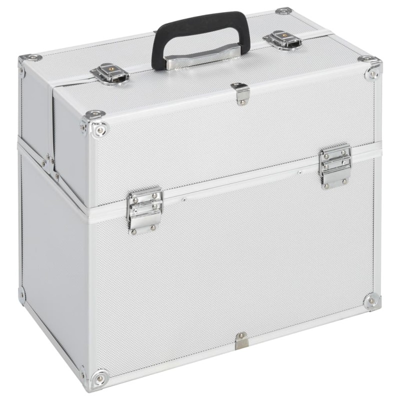 vidaXL Kosmetikkoffer 37x24x35 cm Silbern Aluminium vidaXL Kosmetikkoffer 37x24x35 cm Silbern Aluminium