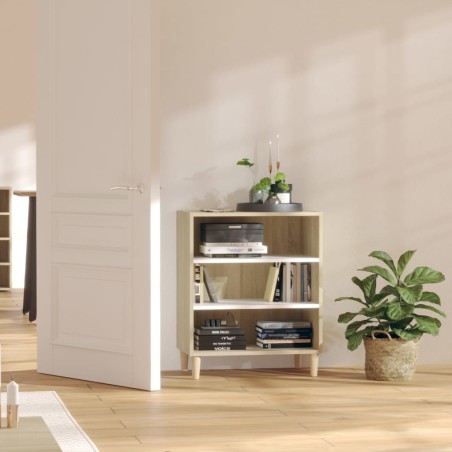 vidaXL Sideboard Weiß Sonoma-Eiche 57x35x70 cm Holzwerkstoff