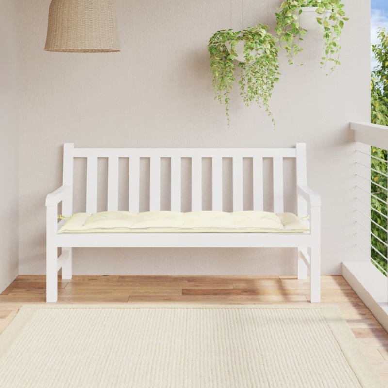Gartenbank-Auflage Cremeweiß 150x50x7 cm Oxford-Gewebe Gartenbank-Auflage Cremeweiß 150x50x7 cm Oxford-Gewebe