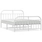 vidaXL Bettgestell mit Kopf- und Fußteil Metall Weiß 183x213 cm vidaXL Bettgestell mit Kopf- und Fußteil Metall Weiß 183x213 cm