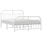 vidaXL Bettgestell mit Kopf- und Fußteil Metall Weiß 183x213 cm vidaXL Bettgestell mit Kopf- und Fußteil Metall Weiß 183x213 cm