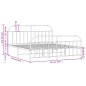 vidaXL Bettgestell mit Kopf- und Fußteil Metall Weiß 183x213 cm vidaXL Bettgestell mit Kopf- und Fußteil Metall Weiß 183x213 cm