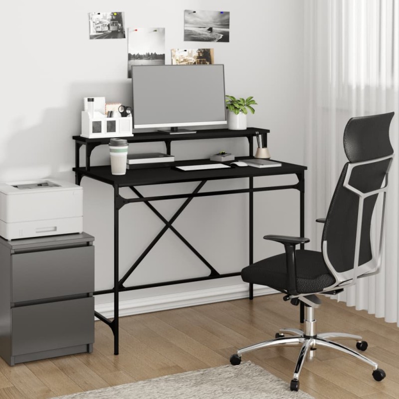 vidaXL Schreibtisch Schwarz 100x50x90 cm Holzwerkstoff und Eisen vidaXL Schreibtisch Schwarz 100x50x90 cm Holzwerkstoff und Eisen