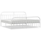 vidaXL Bettgestell mit Kopf- und Fußteil Metall Weiß 193x203 cm vidaXL Bettgestell mit Kopf- und Fußteil Metall Weiß 193x203 cm