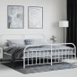 vidaXL Bettgestell mit Kopf- und Fußteil Metall Weiß 193x203 cm vidaXL Bettgestell mit Kopf- und Fußteil Metall Weiß 193x203 cm