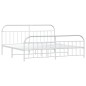 vidaXL Bettgestell mit Kopf- und Fußteil Metall Weiß 193x203 cm vidaXL Bettgestell mit Kopf- und Fußteil Metall Weiß 193x203 cm