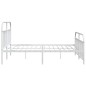 vidaXL Bettgestell mit Kopf- und Fußteil Metall Weiß 193x203 cm vidaXL Bettgestell mit Kopf- und Fußteil Metall Weiß 193x203 cm