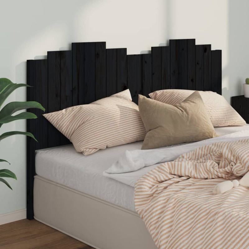 vidaXL Kopfteil Schwarz 186x4x110 cm Massivholz Kiefer vidaXL Kopfteil Schwarz 186x4x110 cm Massivholz Kiefer