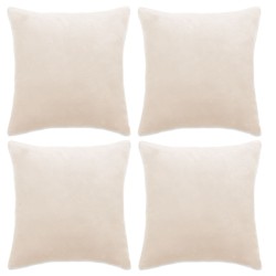 vidaXL Kissenbezüge 4 Stk. Stoff 40x40 cm Cremeweiß