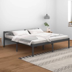vidaXL Seniorenbett Grau 200x200 cm Massivholz Kiefer