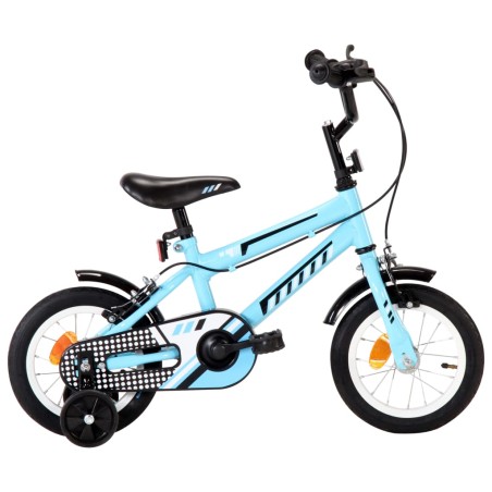 vidaXL Kinderfahrrad 12 Zoll Schwarz und Blau