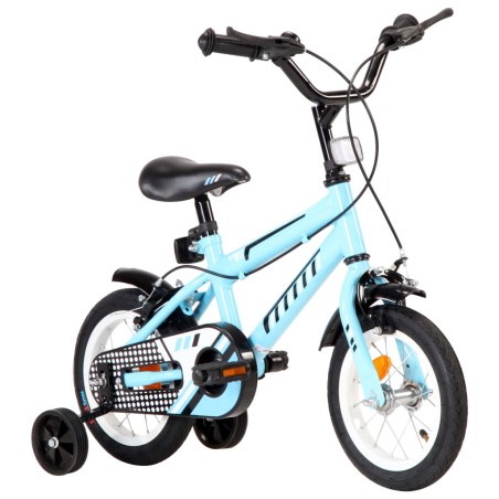 vidaXL Kinderfahrrad 12 Zoll Schwarz und Blau