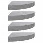 vidaXL Eck-Wandregal 4 Stk. Betongrau 25x25x3,8 cm MDF vidaXL Eck-Wandregal 4 Stk. Betongrau 25x25x3,8 cm MDF