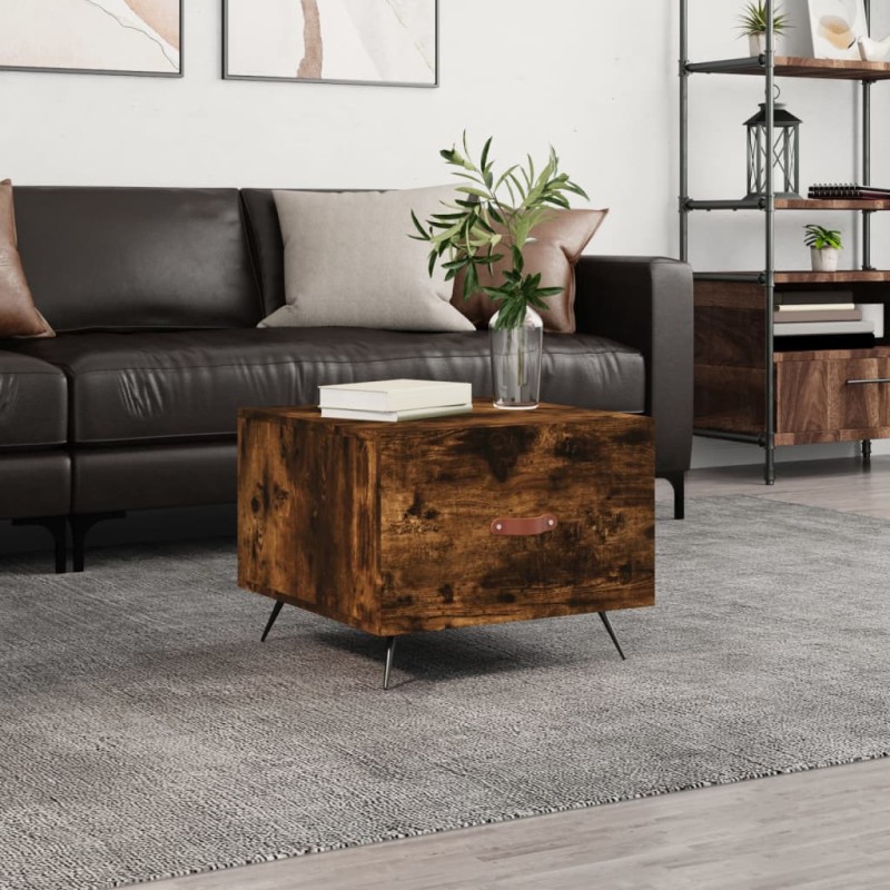 vidaXL Couchtisch Räuchereiche 50x50x40 cm Holzwerkstoff