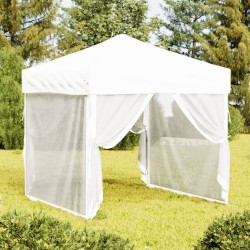 vidaXL Partyzelt Faltbar mit Seitenwänden Weiß 2x2 m