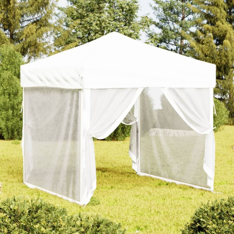 vidaXL Partyzelt Faltbar mit Seitenwänden Weiß 2x2 m vidaXL Partyzelt Faltbar mit Seitenwänden Weiß 2x2 m
