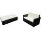 vidaXL 2-tlg. Garten-Lounge-Set mit Kissen Poly Rattan Schwarz vidaXL 2-tlg. Garten-Lounge-Set mit Kissen Poly Rattan Schwarz