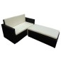 vidaXL 2-tlg. Garten-Lounge-Set mit Kissen Poly Rattan Schwarz vidaXL 2-tlg. Garten-Lounge-Set mit Kissen Poly Rattan Schwarz