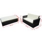 vidaXL 2-tlg. Garten-Lounge-Set mit Kissen Poly Rattan Schwarz vidaXL 2-tlg. Garten-Lounge-Set mit Kissen Poly Rattan Schwarz