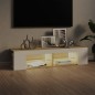 vidaXL TV-Schrank mit LED-Leuchten Weiß Sonoma-Eiche 135x39x30 cm vidaXL TV-Schrank mit LED-Leuchten Weiß Sonoma-Eiche 135x39x30 cm