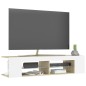 vidaXL TV-Schrank mit LED-Leuchten Weiß Sonoma-Eiche 135x39x30 cm vidaXL TV-Schrank mit LED-Leuchten Weiß Sonoma-Eiche 135x39x30 cm