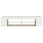 vidaXL TV-Schrank mit LED-Leuchten Weiß Sonoma-Eiche 135x39x30 cm vidaXL TV-Schrank mit LED-Leuchten Weiß Sonoma-Eiche 135x39x30 cm