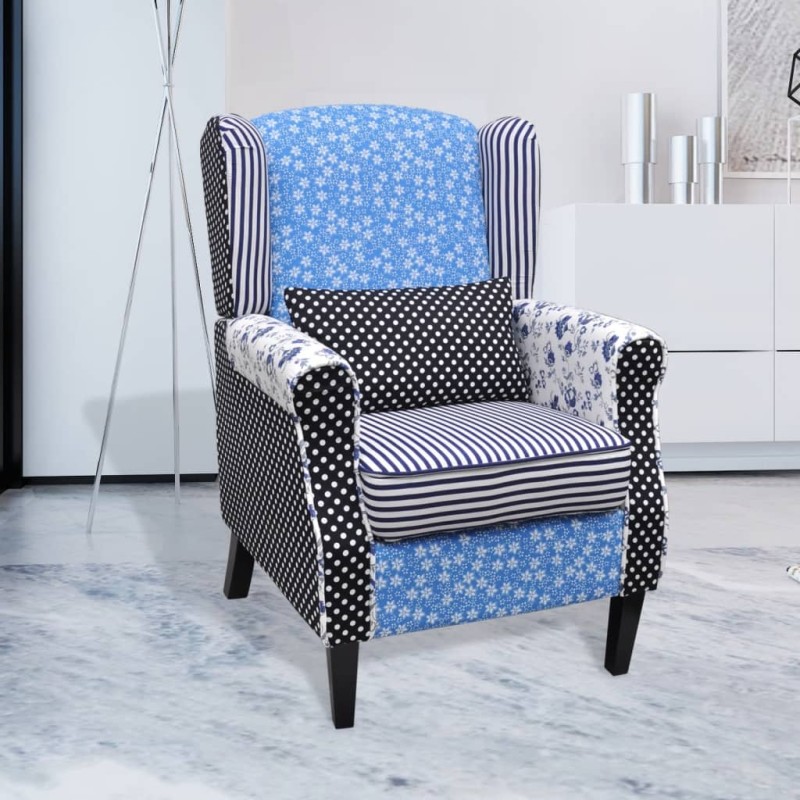 vidaXL Sessel mit Patchwork-Design Stoff vidaXL Sessel mit Patchwork-Design Stoff