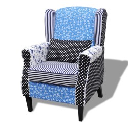 vidaXL Sessel mit Patchwork-Design Stoff 
