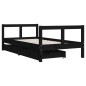 vidaXL Kinderbett mit Schubladen Schwarz 80x160 cm Massivholz Kiefer vidaXL Kinderbett mit Schubladen Schwarz 80x160 cm Massivholz Kiefer