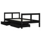 vidaXL Kinderbett mit Schubladen Schwarz 80x160 cm Massivholz Kiefer vidaXL Kinderbett mit Schubladen Schwarz 80x160 cm Massivholz Kiefer