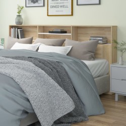 vidaXL Kopfteil mit Ablagen Weiß Sonoma-Eiche 220x19x103,5 cm