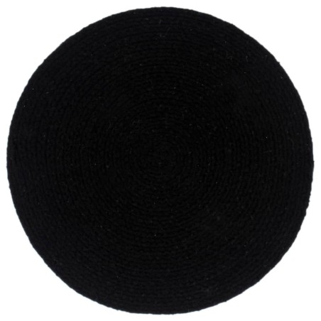 vidaXL Tischsets 4 Stk. Uni Schwarz 38 cm Rund Baumwolle 