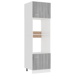 vidaXL Mikrowellenumbauschrank Grau Sonoma 60x57x207 cm Holzwerkstoff