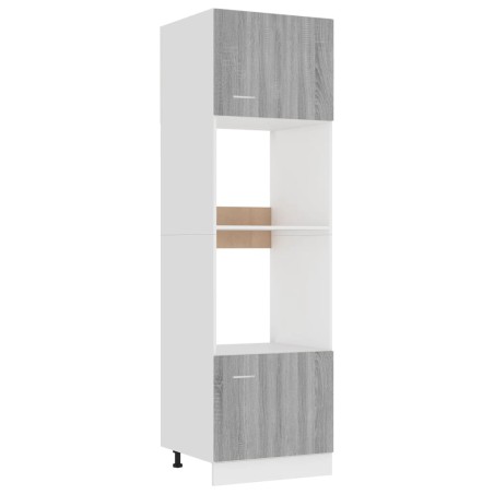 vidaXL Mikrowellenumbauschrank Grau Sonoma 60x57x207 cm Holzwerkstoff