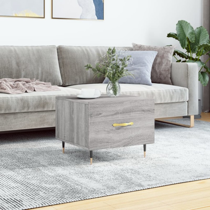 vidaXL Couchtisch Grau Sonoma 50x50x40 cm Holzwerkstoff vidaXL Couchtisch Grau Sonoma 50x50x40 cm Holzwerkstoff