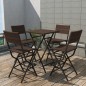 vidaXL 5-tlg. Garten-Essgruppe Klappbar Stahl Poly Rattan Braun vidaXL 5-tlg. Garten-Essgruppe Klappbar Stahl Poly Rattan Braun