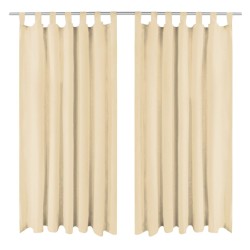 vidaXL Vorhänge Mikro-Satin 2 Stk. mit Schlaufen 140x245 cm Beige
