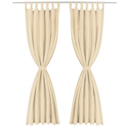 vidaXL Vorhänge Mikro-Satin 2 Stk. mit Schlaufen 140x245 cm Beige