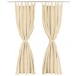 vidaXL Vorhänge Mikro-Satin 2 Stk. mit Schlaufen 140x245 cm Beige vidaXL Vorhänge Mikro-Satin 2 Stk. mit Schlaufen 140x245 cm Beige
